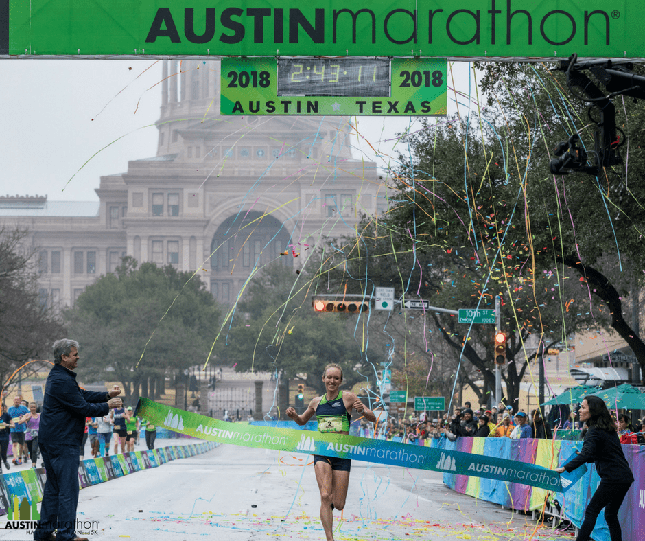 Allison Macsas, 2018 Austin Marathon female champion.