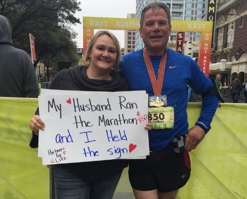 Michael ran the 2018 Austin Marathon after he accepted his self-imposed challenge.