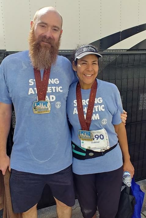 Erica Richart and her husband after she made a change to better her life through running.