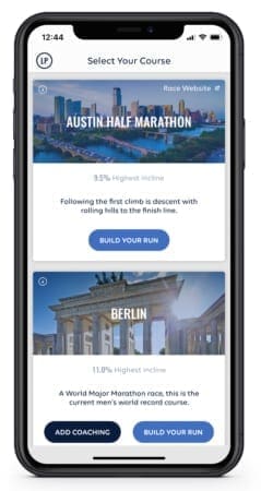 Image of the RunBetter app showing the Austin Half Marathon course. Participants can run Austin before race day with the RunBetter app.