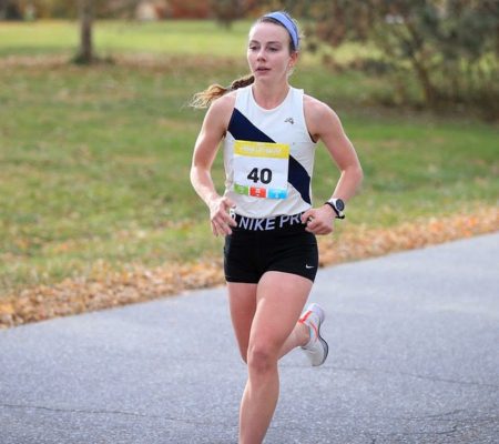 Image of Jessica Allen running in a recent race. She is one of the runners accepted with the second round of elite runners for the 2020 Austin Half Marathon.