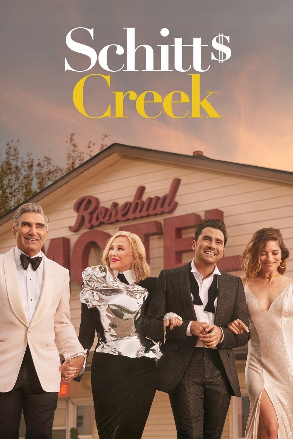 Image of Schitt's Creek promotional material. Schitt's Creek is on the High Five Events binge-worthy show recommendation list.