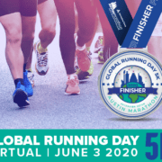 Image displaying the Austin Marathon's free Global Running Day Virtual 5K digital finisher medal.