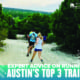 Image of runners on Austin's top running trails with text introducing the blog for Expert Advice on Running Austin's Top 3 Trails. Courtesy of Trail Roots.