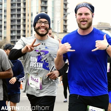 Happy Guy Friend Runners Official Photo Austin Marathon by Finisher Pix