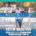 A male runner wearing sunglasses and a race bib triumphantly crosses the finish line at the Austin Marathon. Colorful confetti fills the air. Text at the bottom highlights record-breaking growth and announces the 2026 Elite Program. Austin Marathon Half Marathon & 5K