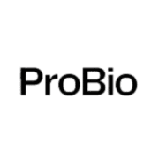 The image displays the word "ProBio" in bold, black, sans-serif font on a plain white background, inviting viewers to become a sponsor. Austin Marathon Half Marathon & 5K